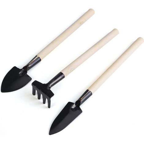 Binette de jardin - Mini outils de jardinage - Ensemble de 3 pièces - Pelle à fleurs et légumes - Binette - Plante en pot - Outil d'entretien du sol (1/5)