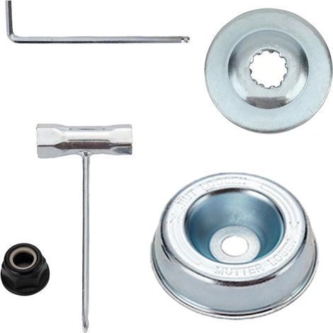 5 Pièces - Kit Fixation - Écrou Lame - Tête Débroussailleuse Universelle - Pour Tondeuse Et Foresterie - Métal - 6 Dents (1/5)