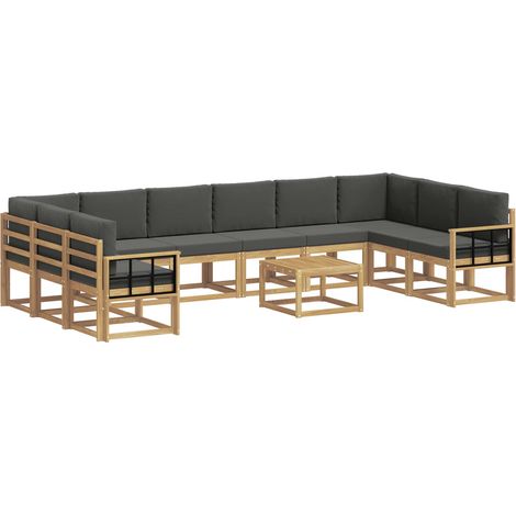 Outdoor Sofa Set with Cushion 11 pcs White and Anthracite vidaXL (1/5)