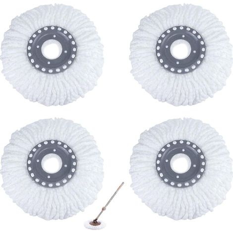 Lot de 360° de lingettes de rechange universelles pour balai à franges avec haute absorption d'eau et de saleté pour le nettoyage des sols stratifiés, parquets, carrelages, marbres (38 cm) (1/5)
