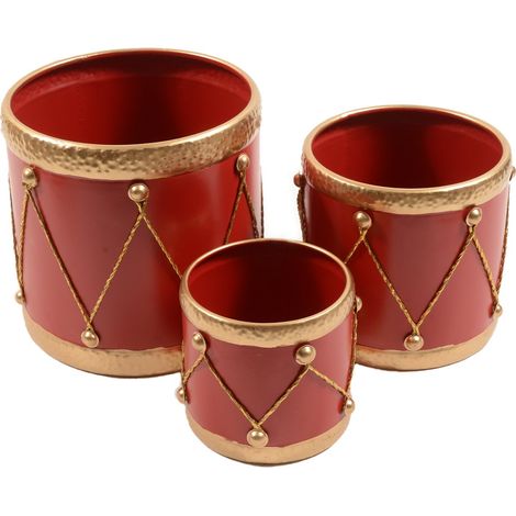 Ceste in metallo con rifiniture in oro per decorazione natalizia set da 3 -Oro (1/2)