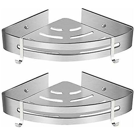 (triangle, 2 Pices) Chariot De Douche D'angle, Support De Salle De Bain Sans Perage, Panier De Rangement De Douche, Support Mural Adhsif En Alumin