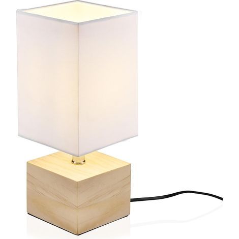 Modern Decorative Bedside Lamp, Aesthetic Ambience, Eye-Friendly Wooden Reading Lamp, Natural Lighting for Bedroom/Living Room (WHITE) [Energy Class A++] - (1/5)