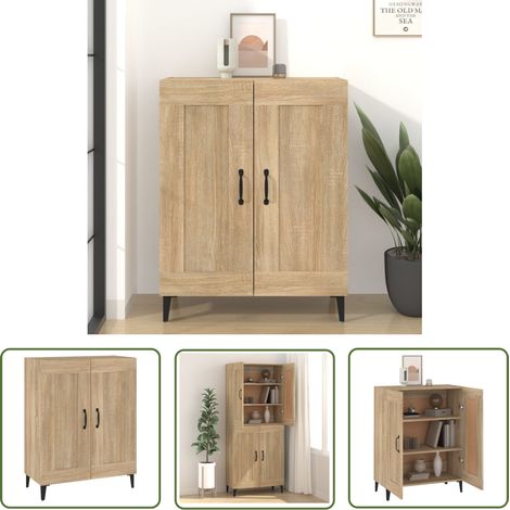Furniture Limited - Buffet Chêne sonoma 69,5x34x90 cm Bois d'ingé (1/5)