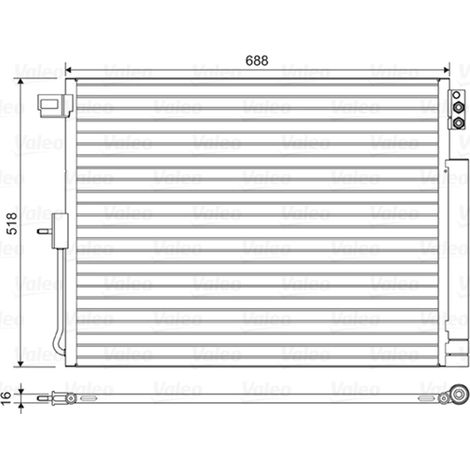 Condenseur, climatisation Valeo 822616 DODGE 5181982AA 55038003AE 55038003AF
