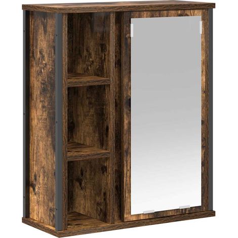 Maison Exclusive - Pensile da Bagno con Specchio Rovere Fumo 50x21x60 cm