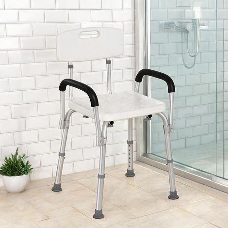 Chaise de douche pliable en aluminium et PE hauteur réglable (1/5)