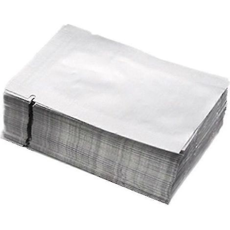 100 silberne Aluminium-Aufbewahrungsbeutel mit Frontöffnung, heißversiegelbar, 10 x 15 cm