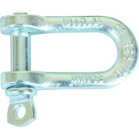 Manille droite estampillée acier zingué - Ø mm: 18 - Charge utile kg: 1300