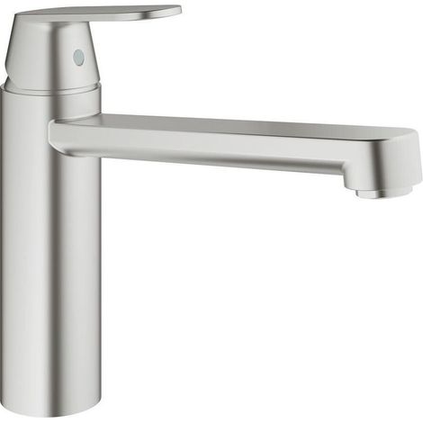Grohe Eurosmart Einhand-Spültischbatterie Cosmopolitan, 1-Loch-Montage, mittelhoher Auslauf, Supersteel, 30193DC0 (1/5)