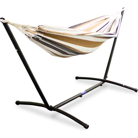Hängematte mit Gestell Hängeliege Relaxliege Outdoor Indoor 180x140 bis 120Kg Capri
