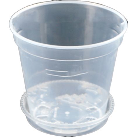 1 pot de fleurs transparent en plastique rigide, épais et haute transparence, effet pierre, pour orchidées dendrobium et plantes grasses (1/5)