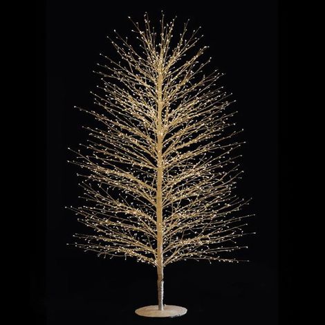 Albero luminoso con rami a microled luce calda da interno ed esterno -150 cm / Oro / 1300