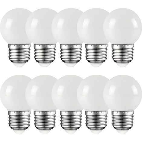 Lot de 10 Ampoule LED E27 G45 2W Blanc Chaud 3000K Non Dimmable Pour Décoration Intérieur