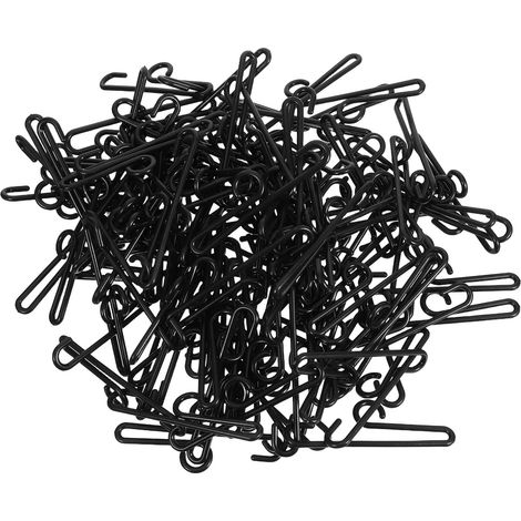 Lot de 190 petits crochets en plastique noir de 10 5 cm (1/5)