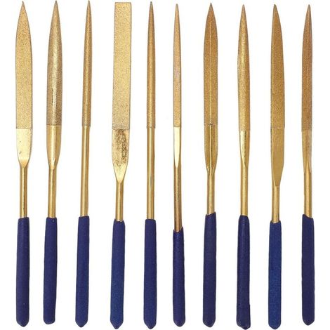 Limes Diamantées 10 Pièces, Ensemble De Limes à Aiguilles En Métal, Ensemble De Limes à Aiguilles Résistantes à la Corrosion Pour Pierre De Verre Métallique-4mm (1/5)