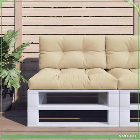 360604 Coussin de palette beige 80x40x12 cm tissu (1/5)