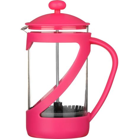 Interiors By Premier Modern Hot Pink 600Ml Cafetiere, Advanced Filtration Small Cafetiere, Comfortable Grip Coffee Cafetiere (1/2)
