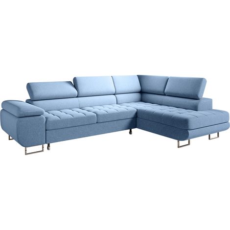 Ecksofa, rechts umwandelbar, 4-Sitzer, Eden Blau
