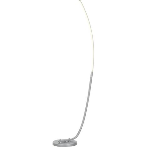 Lampadaire LED à luminosité réglable, lampe sur pied moderne avec interrupteur au pied pour chambre ou salon, argentée (1/5)