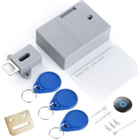 Serrure D'armoire - Sans Perçage - Ouverture RFID Électronique - Pour Armoire Cuisine Placard Bureau - 1 Unité (1/4)