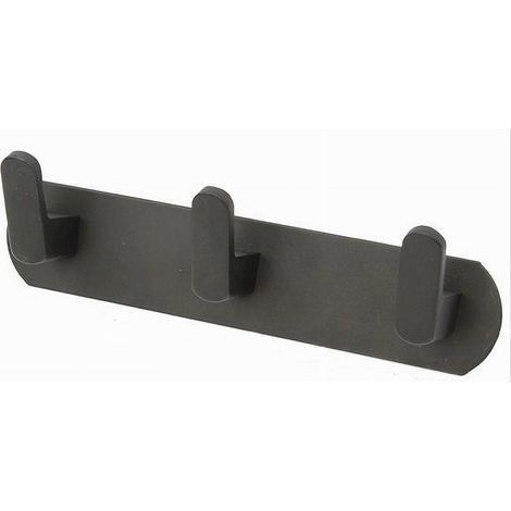 TRADE SHOP - Appendiabiti Con 3 Ganci Appendino Portasciugamano Bagno Casa Cucina Nero 59737 -
