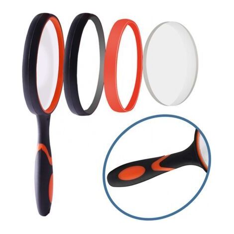 FENOPLASTICALoupe 10x pour enfants, loupe de 75mm, loupe avec poignée en caoutchouc souple antidérapante (1/5)