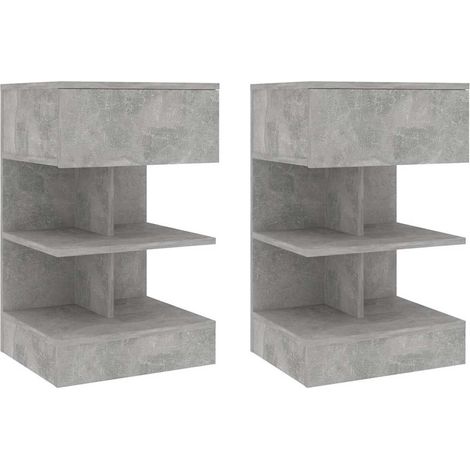 Maison Exclusive - Mesitas de noche 2 uds gris hormigón 40x35x70 (1/5)