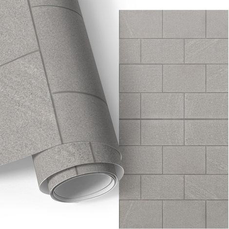 Klebefolie für Möbel - Möbelfolie - Selbstklebefolie - Küche folieren - Dekorfolie - Einfach zu reinigen - Graue Hohlziegel 65x130 cm