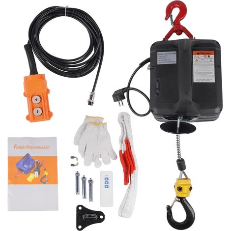 Treuil Électrique 3 en 1 1500W, Palan Portatif 500KG avec Fin de Course Infrarouge Amélioré, Télécommande 120M, Levage Vertical et Horizontal (1/5)
