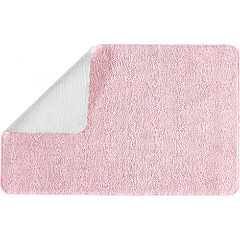 Tapis de bain uni 50x80 en polyester rose 50x80cm (1/3)