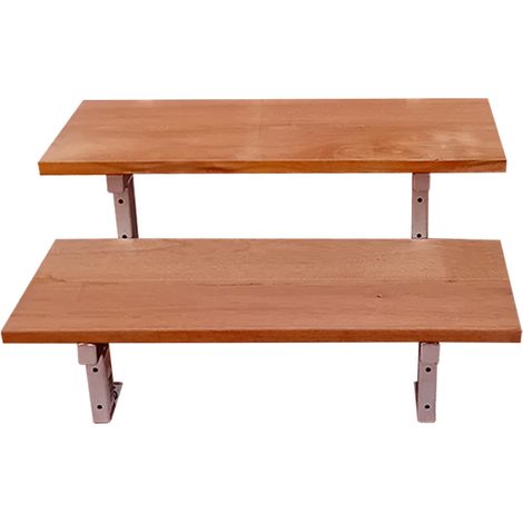 BALI Gartentreppe Stahl H37cm - 2 Bankirai Hartholz Stufen B60cm