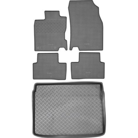 Renault Kadjar Crossover de 2015 (JUEGO) - Alfombrillas de goma para coche + alfombrilla para maletero