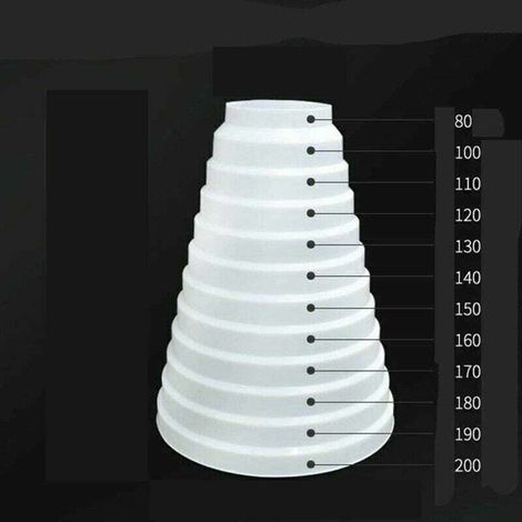 Réducteur universel amélioré plus épais pour systèmes de ventilation 80/200mm de diamètre réducteur de tuyau rond en PVC utilisé avec climatisation pour conduits et ventilateurs d'extraction (8– (1/3)