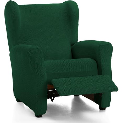 Housse de Fauteuil Relax matelassée Ultra ajustée - Housse de Fauteuil Relax Extensible en Couleur Vert Bouteille - fabriquée en Espagne (1/4)