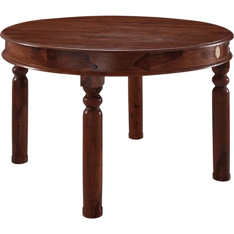 tavolo da pranzo in legno di Acacia 120x120x76 nougat laccato OXFORD 332