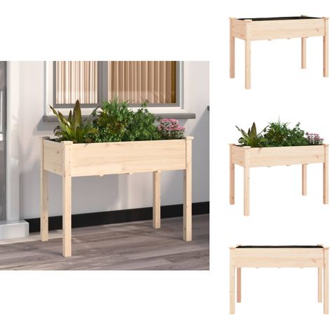 Pflanzkübel mit Einsatz 118x59x76 cm Massivholz Tanne - Holzpflanze - Gartentöpfen - Holztöpfe - Blumenerde - Balkonbegrünung (1/5)