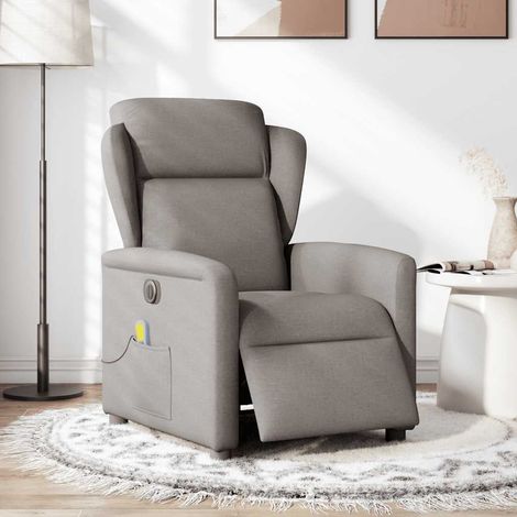 Maison Exclusive - Massagesessel Elektrisch Taupe Stoff