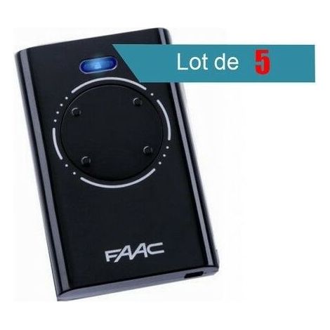 Télécommande FAAC XT4 868 SLH noire (lot de 5) (1/2)