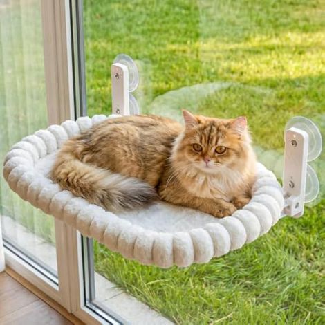 Hamac Chat Fenetre Hamac pour Chat Réversible et Lavable Lit pour Chats Fenêtre avec Support en Métal (1/5)