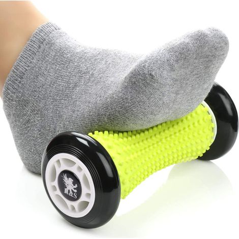 Pelota de masaje de silicona con forma de erizo y protuberancias texturizadas para aliviar el estrés y relajar manos, pies y fascia. (1/5)