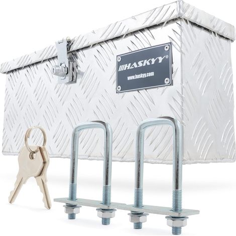 Boîte à outils Caisse de Transport et Rangement en aluminium pour remorques de voiture 485 x 140 x 200 mm avec Système de verrouillage et 2 clés (1/5)