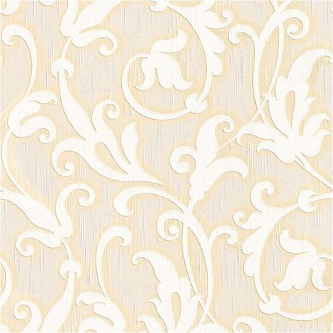 Fabric look wallpaper wall Profhome 954907 textile wallpaper textured with a fabric look matt cream beige gold 5.33 m2 (57 ft2) (1/5)
