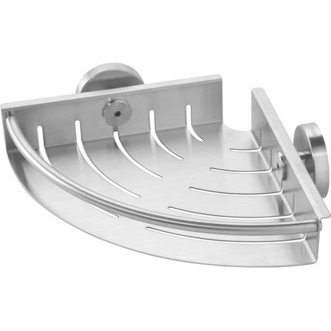 Tiger Boston Cestello Doccia angolare, Inossidabile, Acciaio Inox Spazzolato, 19.5x5x19.5 cm (1/3)