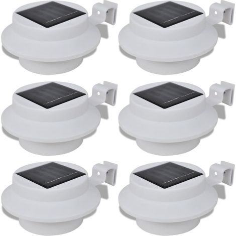 6 pcs Lampes solaires pour clôture gouttière Blanc CFW10369 (1/5)