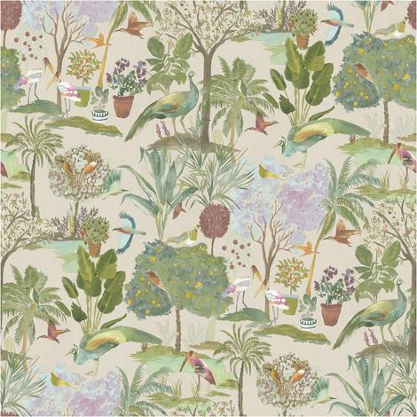 Grandeco Exotic Garden Cream Wallpaper Birds Botanical Paste The Paper Exclusive (1/4)