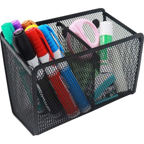 Porte-crayons magnétique - Panier de rangement magnétique à 2 compartiments (1/3)