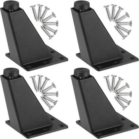 Set of 4 Adjustable Furniture Legs, Aluminum Alloy Furniture Legs Adjustable Triangle Kitchen Cabinet Feet, Breakfast Bar Desk Table Legs, Black