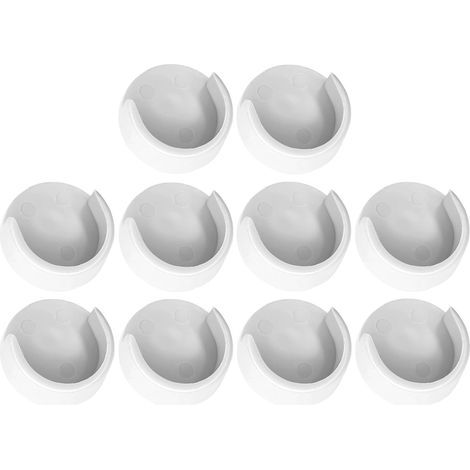 10x Support de tringle rond tube barre Ø 25mm penderie armoire placard montage mural plastique, blanc (1/4)