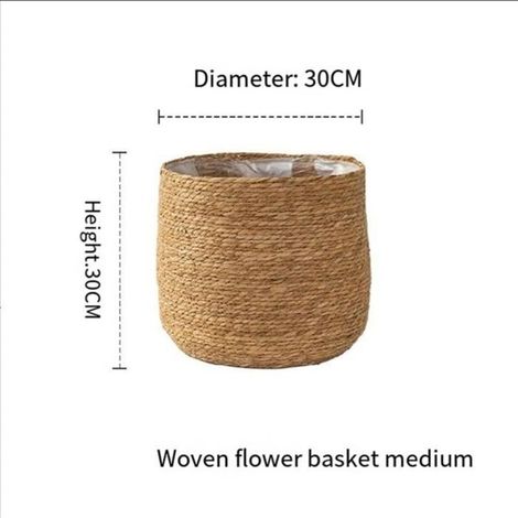(comme indiqué)Pot de Fleurs - SODIAL - Tissé - Rotin - 22x23 cm - Style Boho